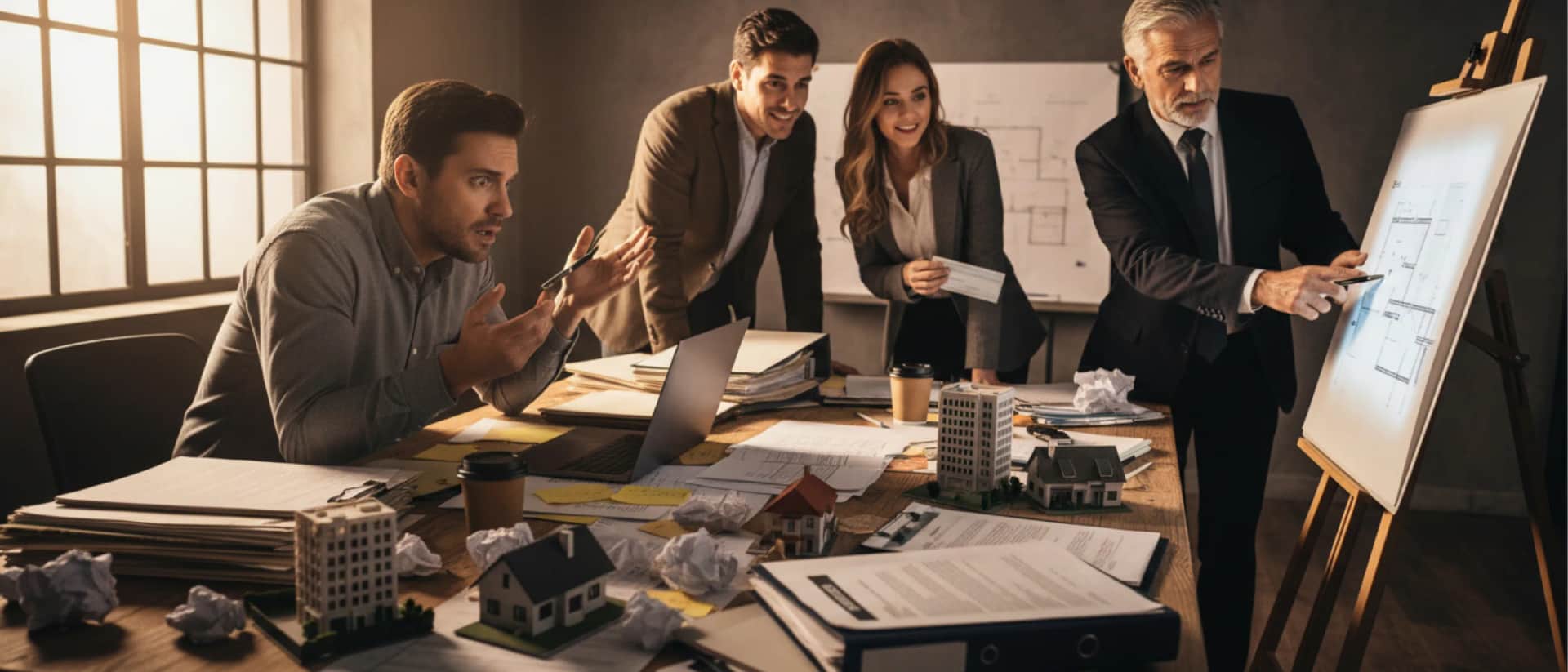 Real estate developers planning property project strategy