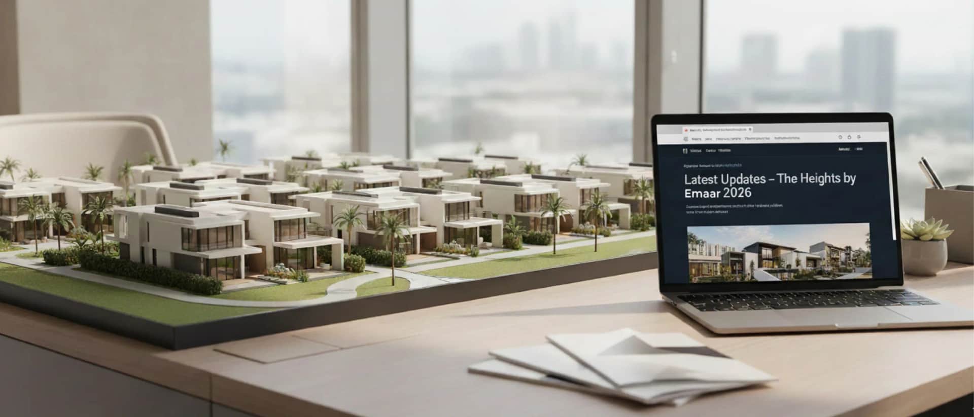 Residential villa model with Dubai real estate plans