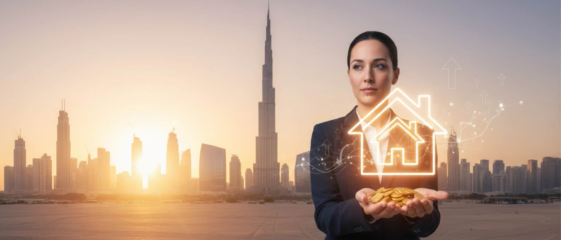 Dubai property investment growth concept