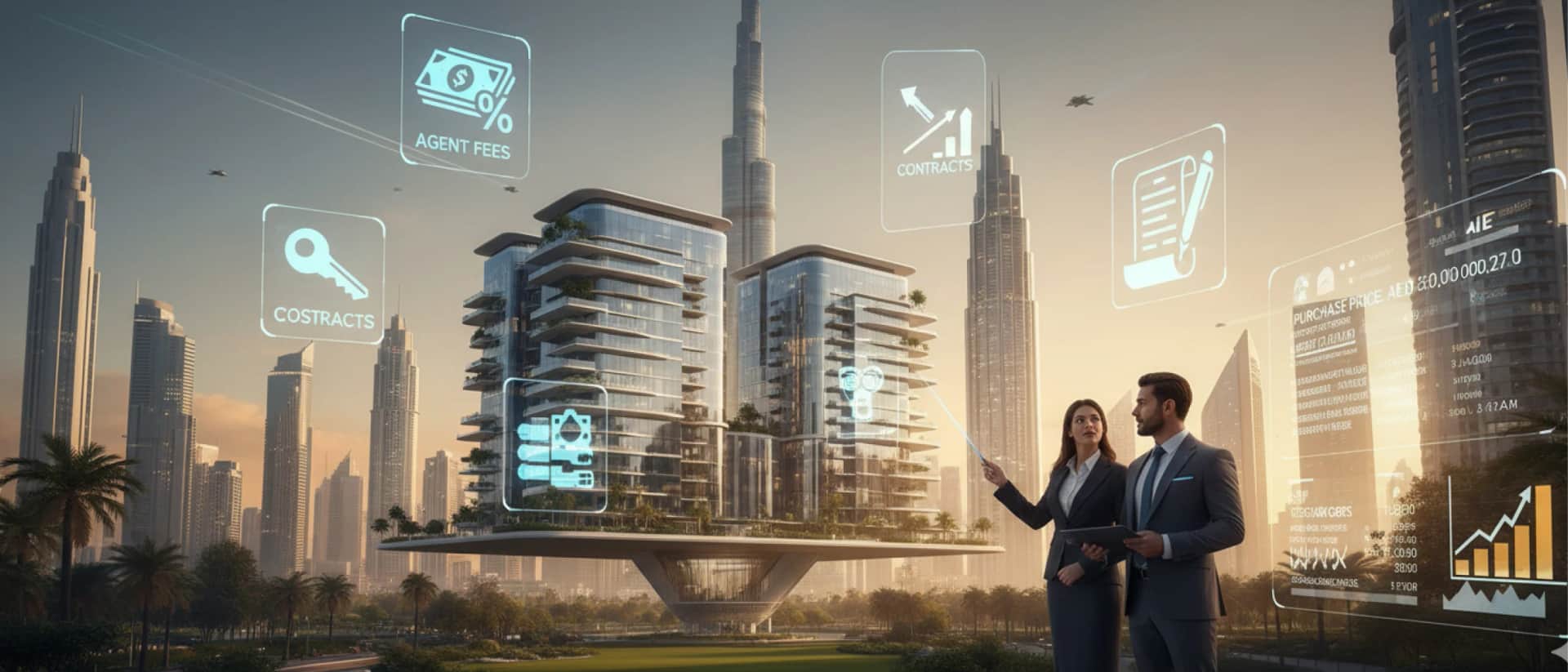 Dubai real estate analytics with agents and towers