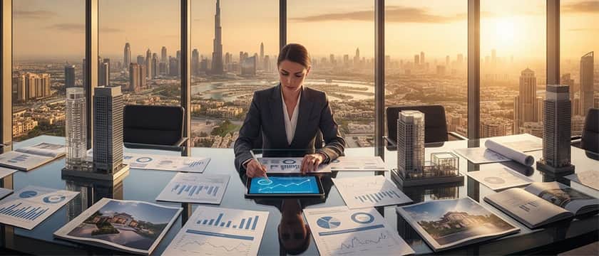 Dubai real estate analyst reviewing market data