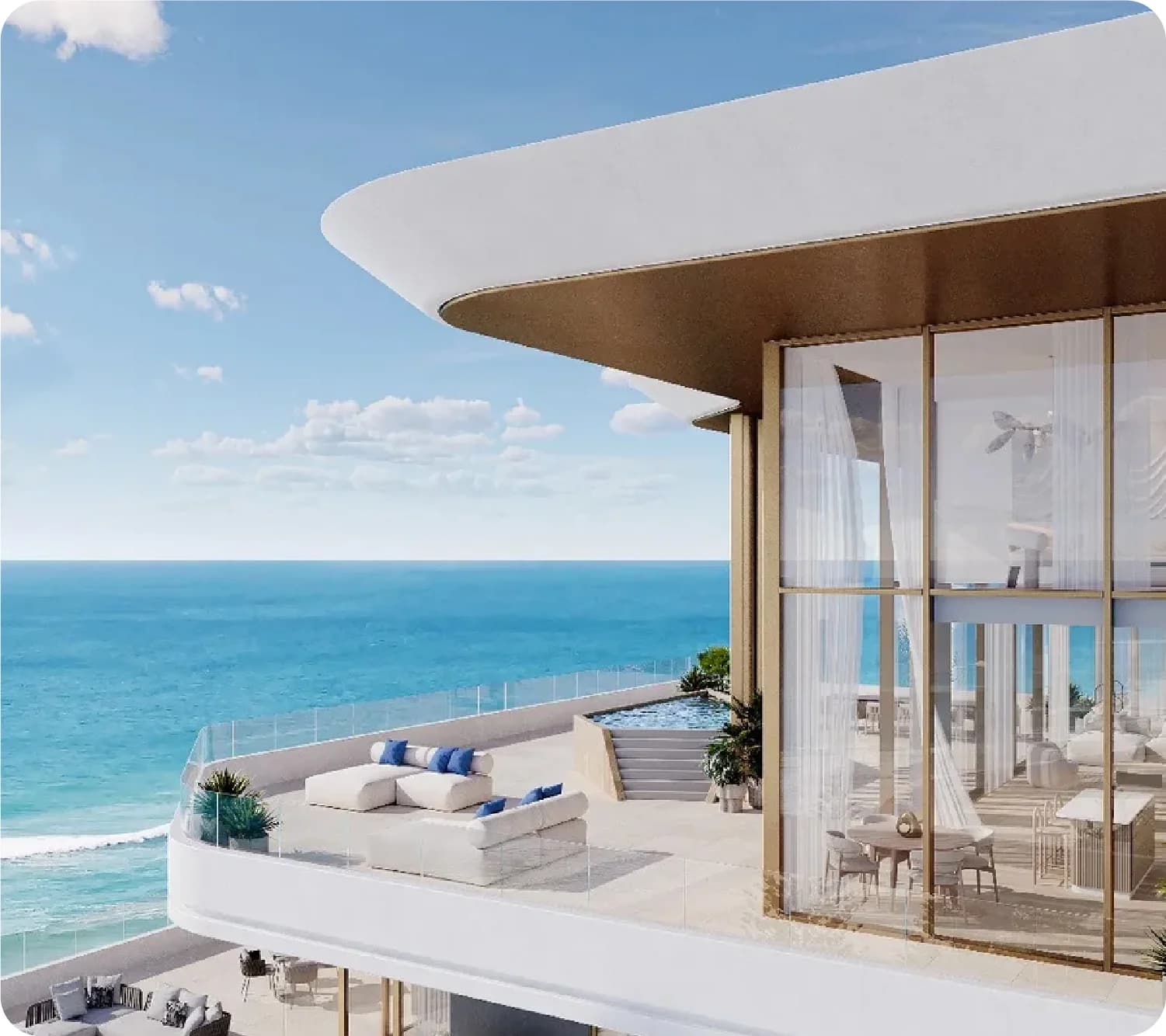 Luxurious beachfront property with panoramic ocean view