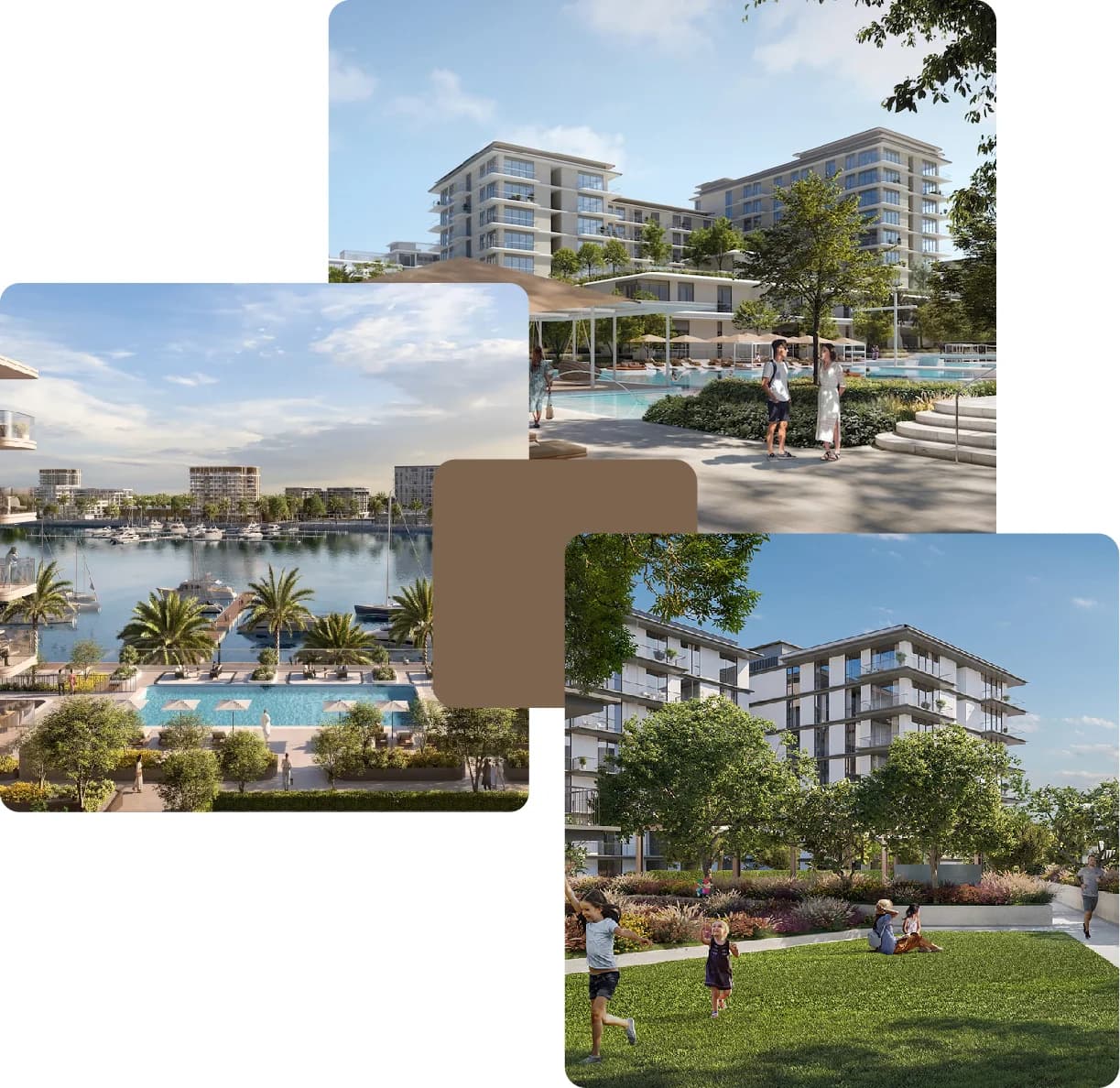 Relaxing garden and walking path in a luxury community