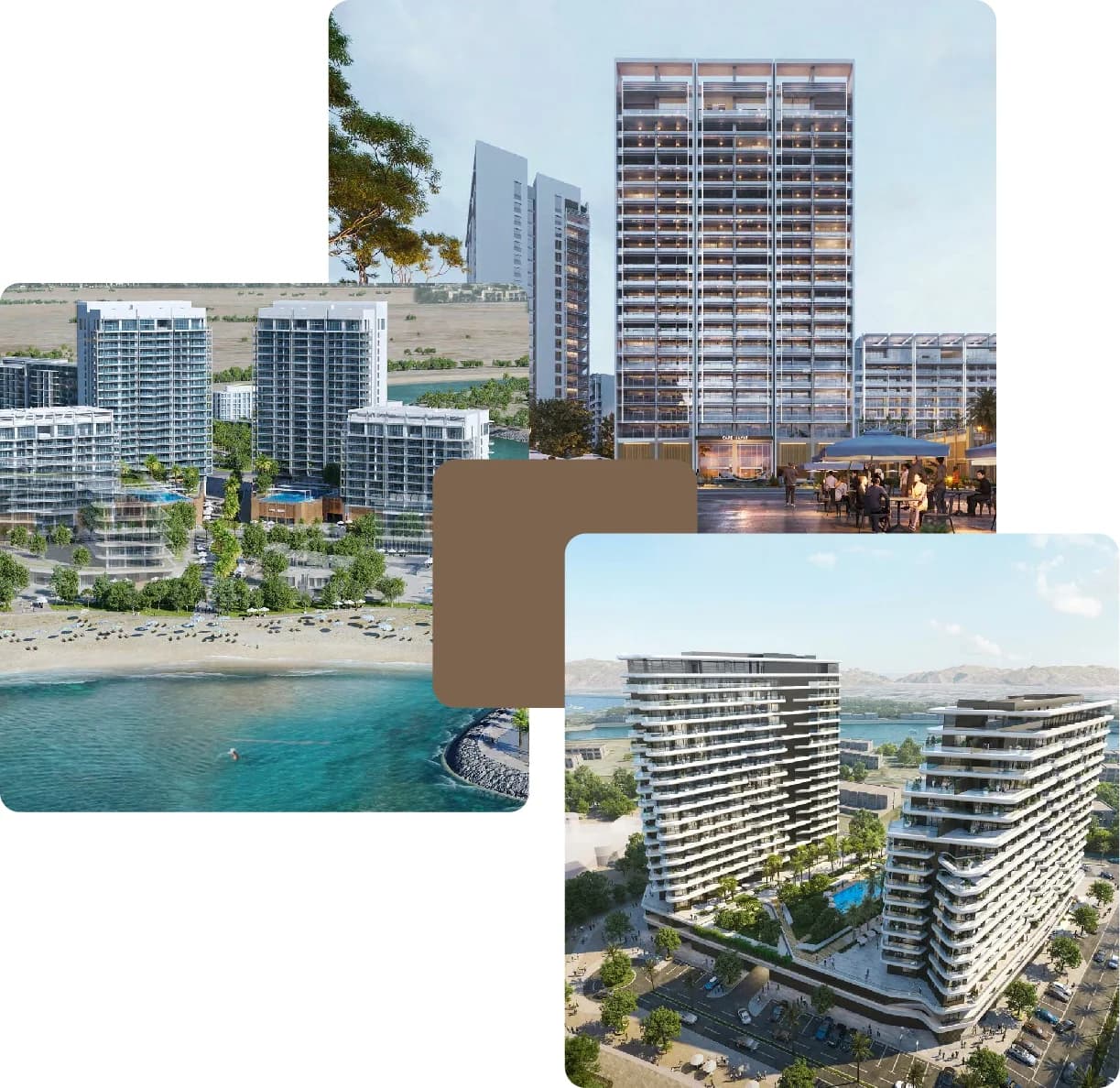 Luxury apartment complex with scenic coastal view