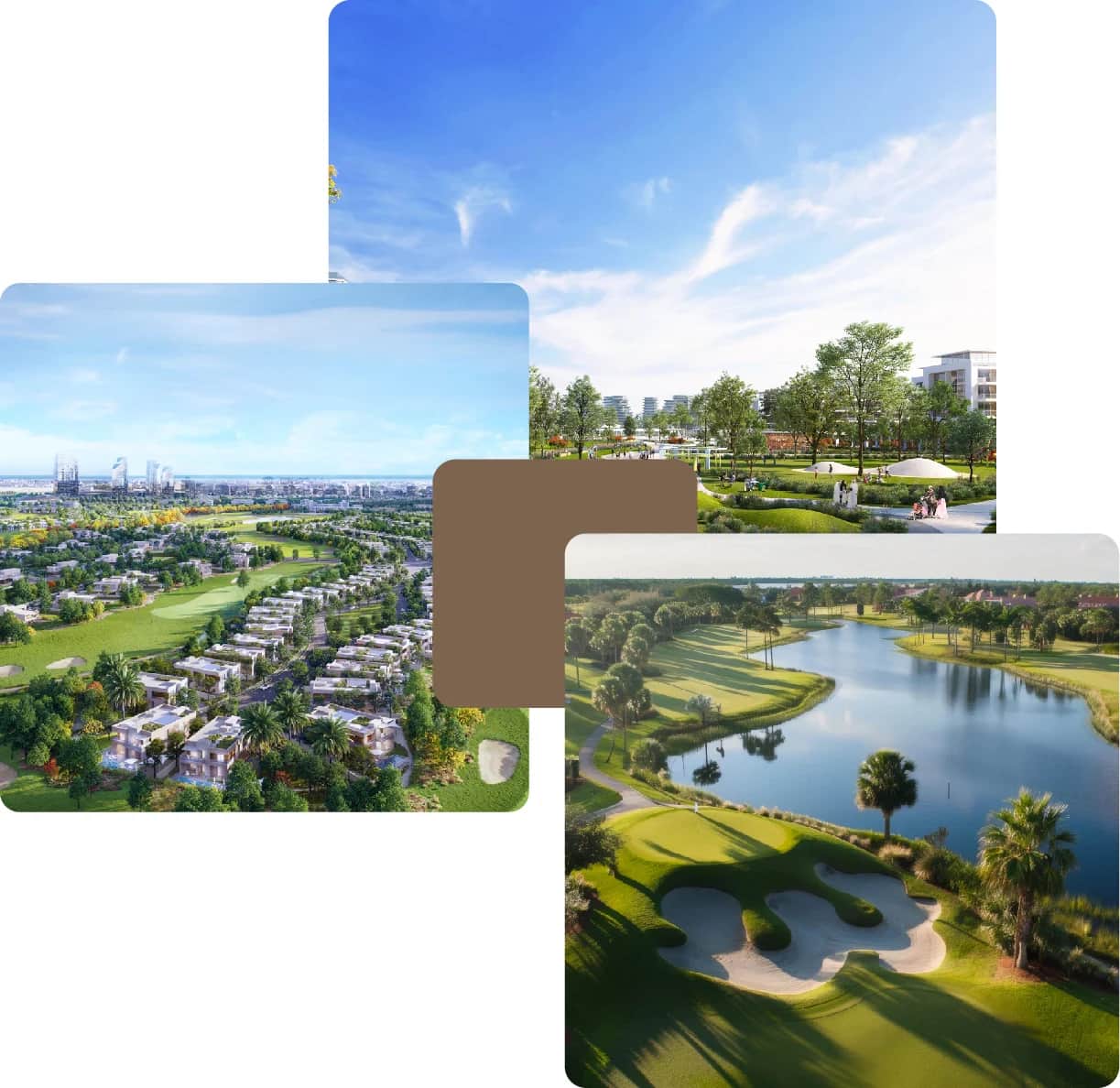 Golf course and villas in a luxury residential area
