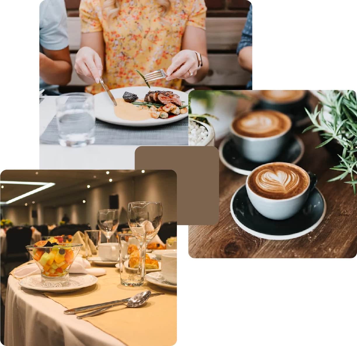 Woman dining at a restaurant with elegant plate