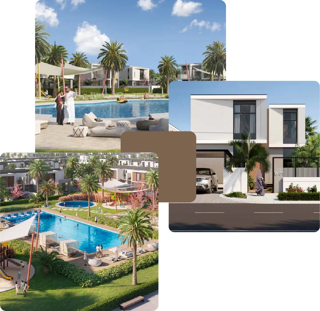 Luxury poolside living and stylish modern villas