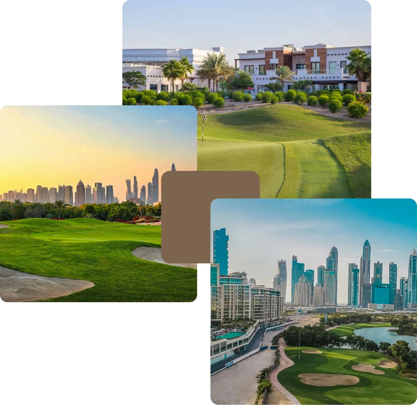 Golf courses and skyline views near luxury villas