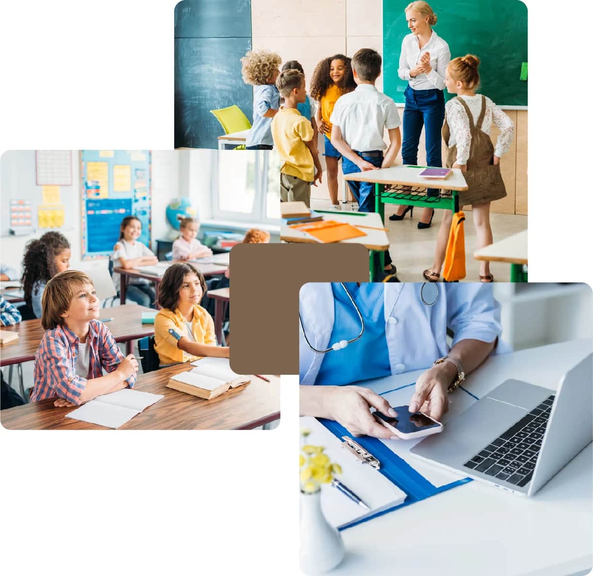 Children learning in a classroom with a teacher