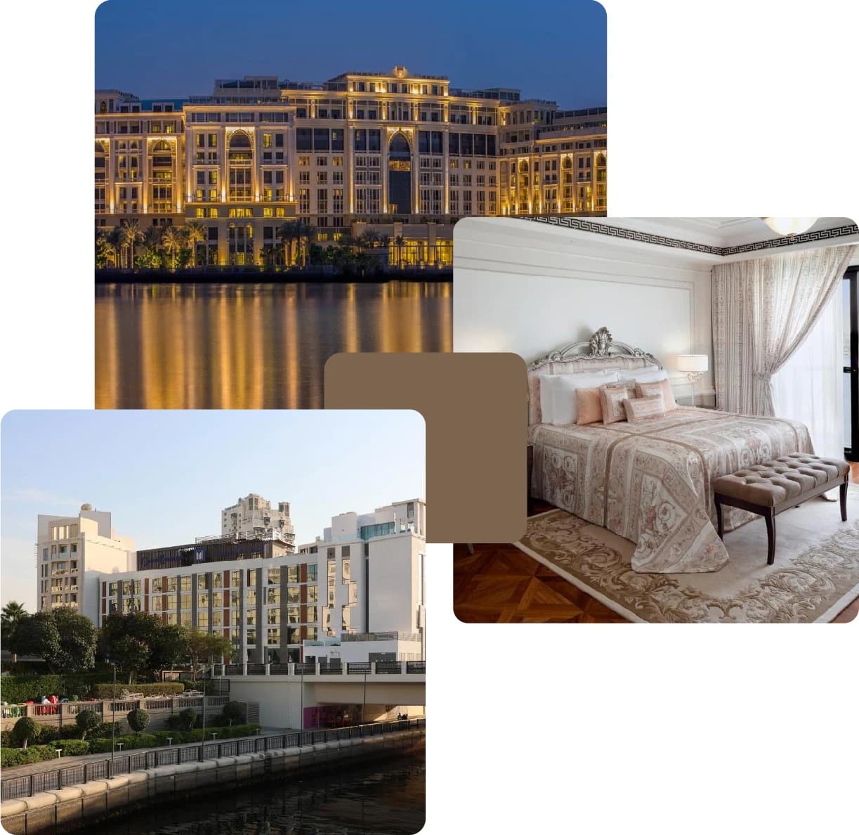 Elegant hotels and furnished luxury bedroom