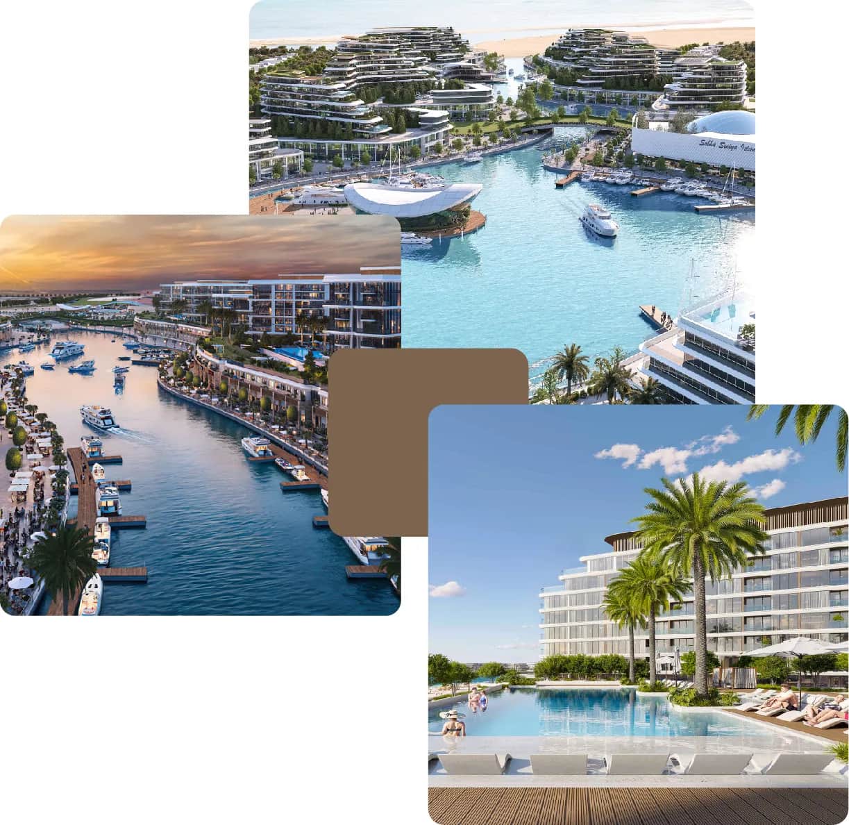 Luxury waterfront living with marina and pool views