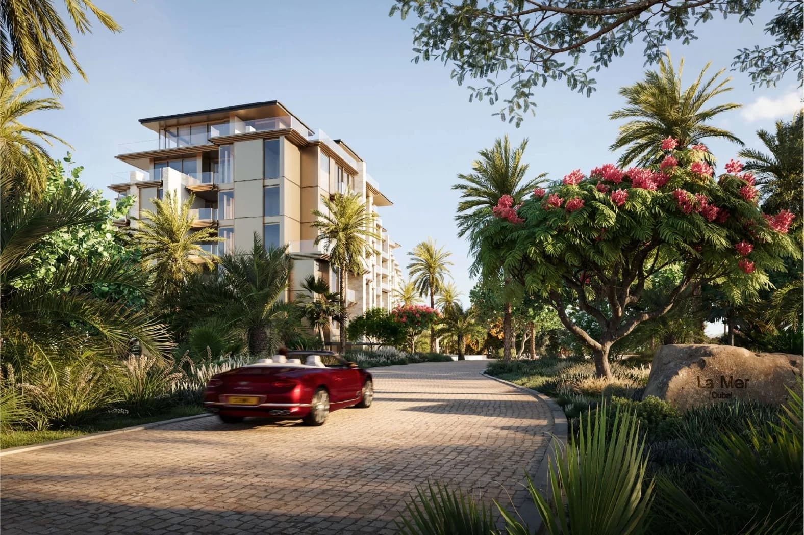 Luxury apartments with a beachfront view and modern interiors