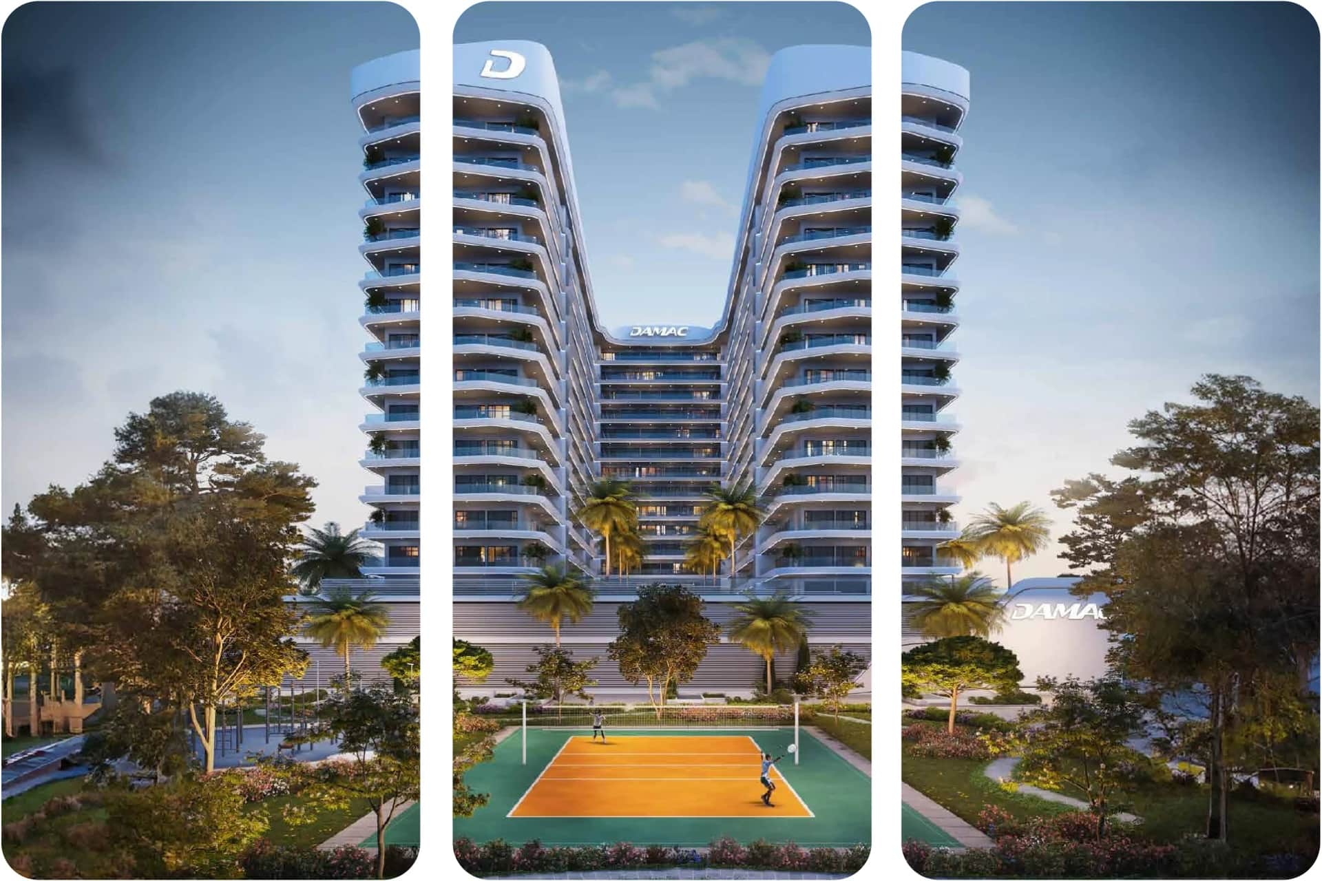 Damac Hills flat overlooking the golf club and verdant scenery