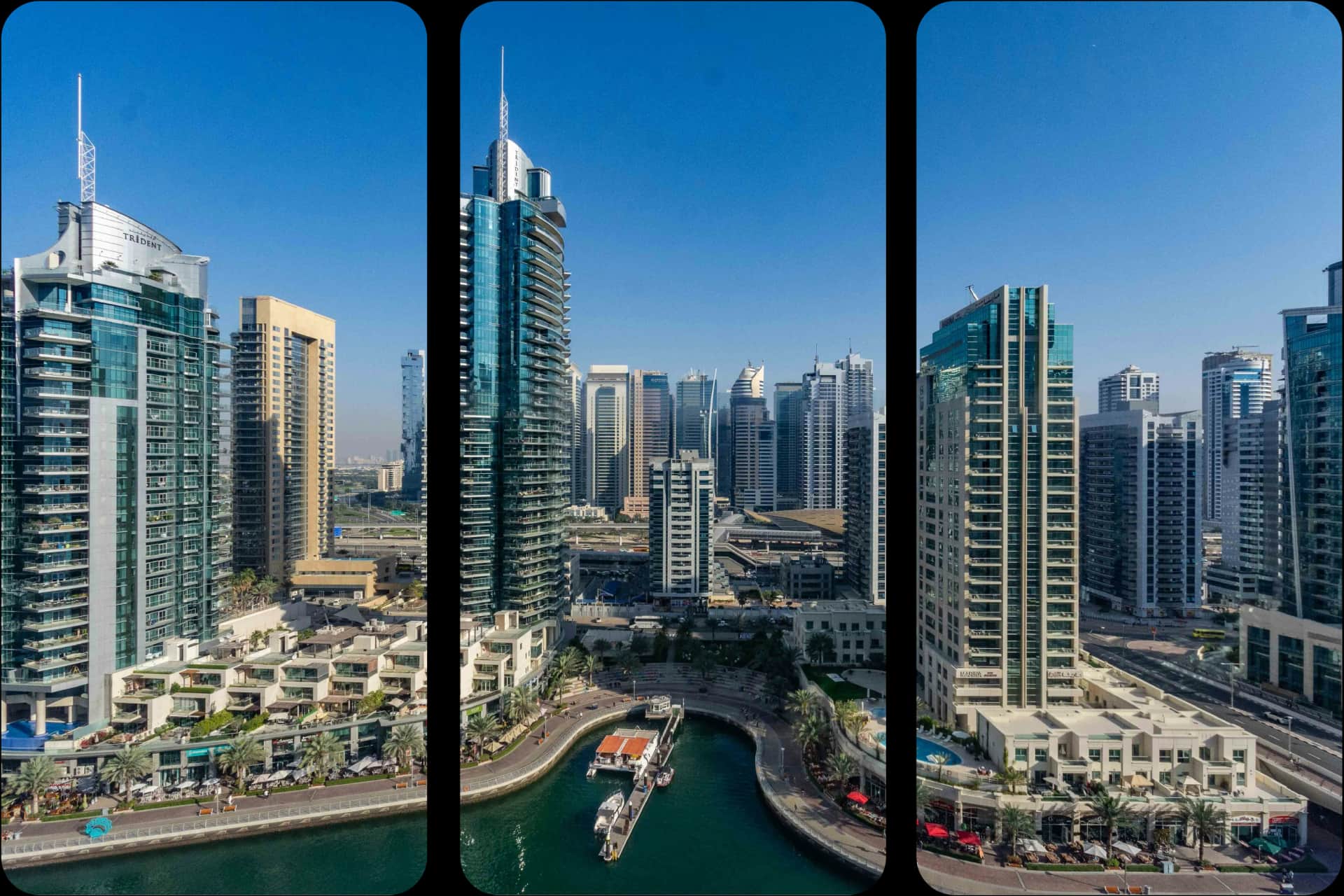 Trident Bayside and Avant Tower overlooking a waterfront