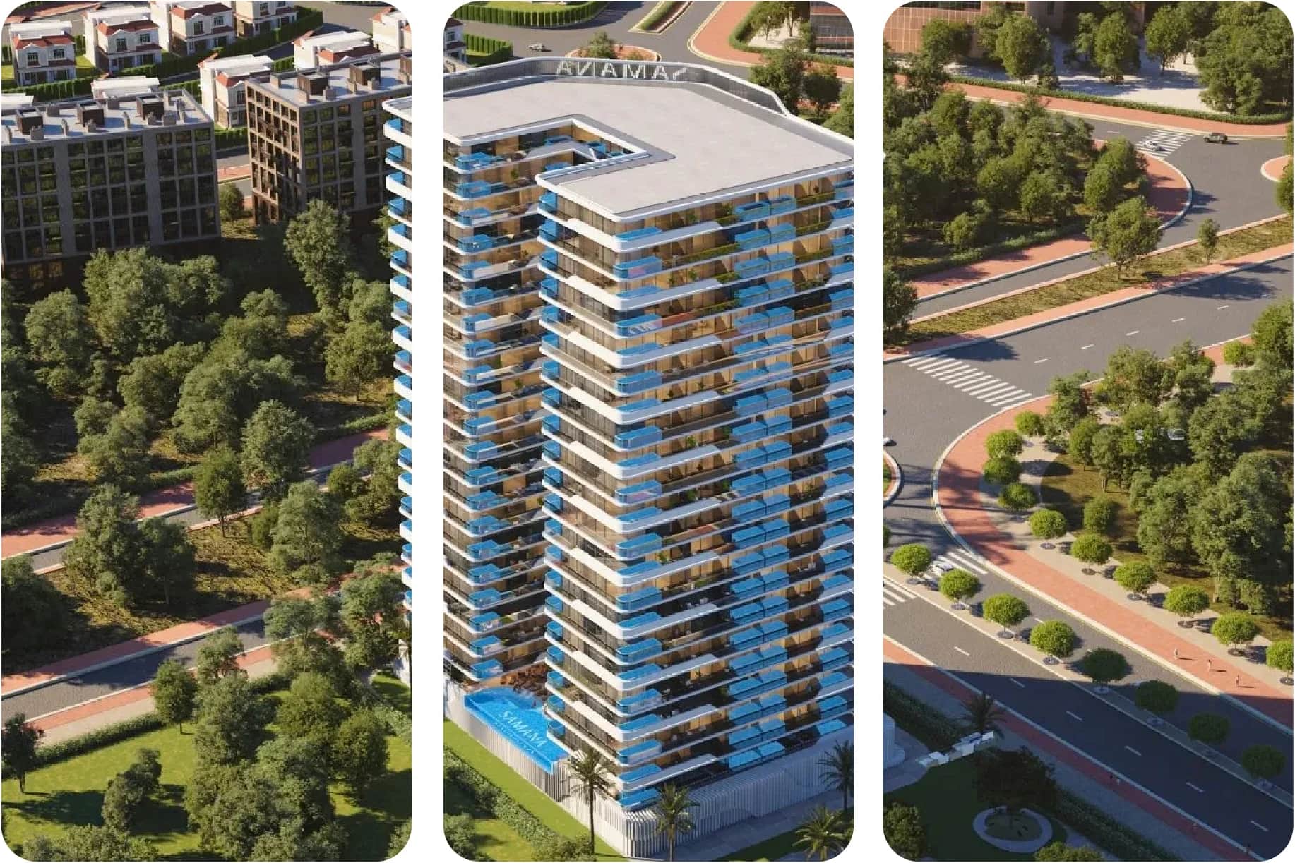 Modern high-rise apartment building