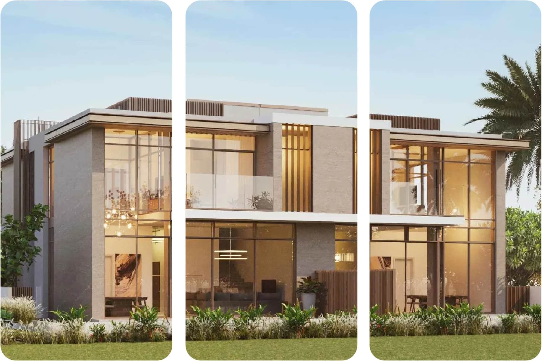 Stylish residence with clean lines and a flat roof