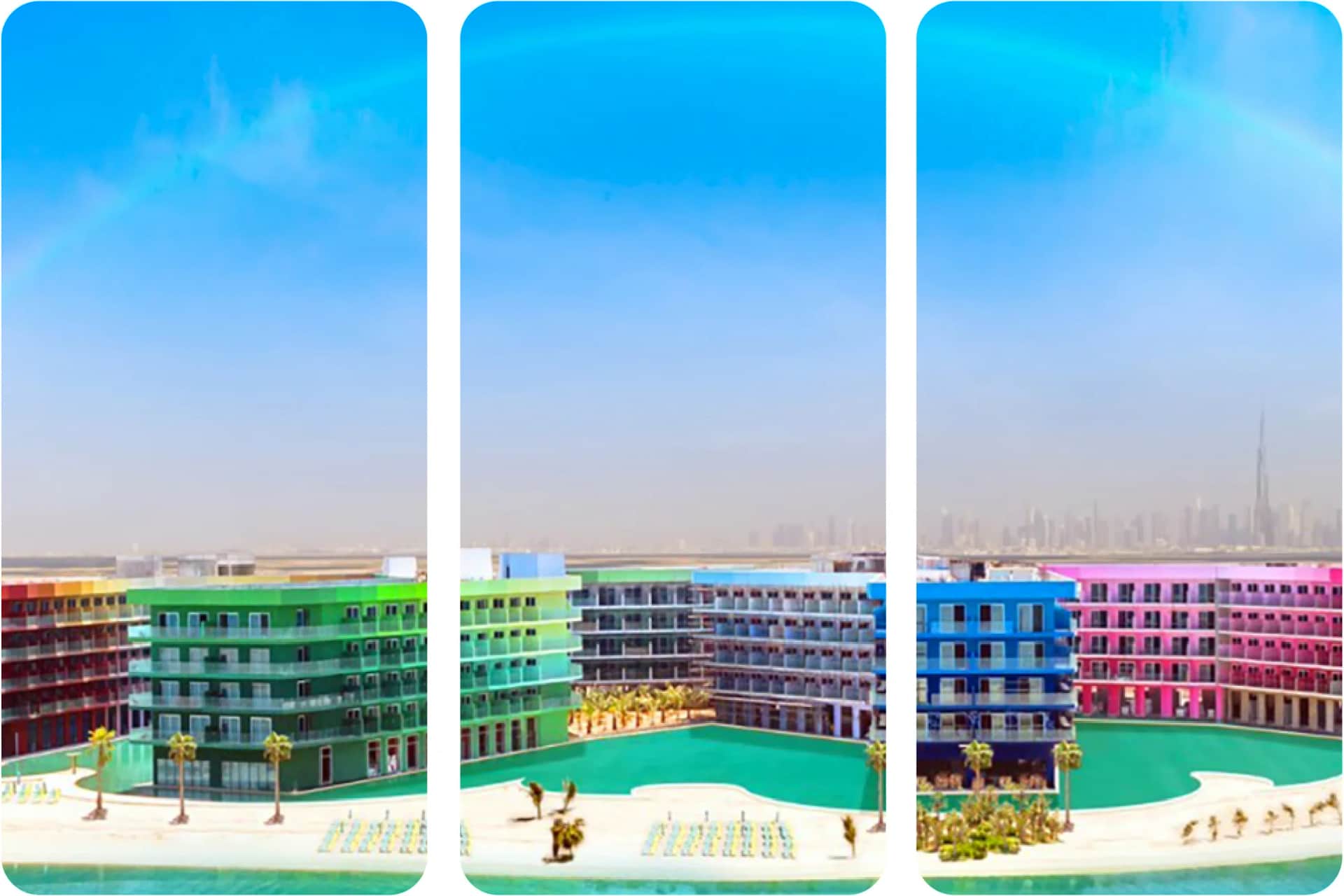 Winter-themed architecture with snow and modern design