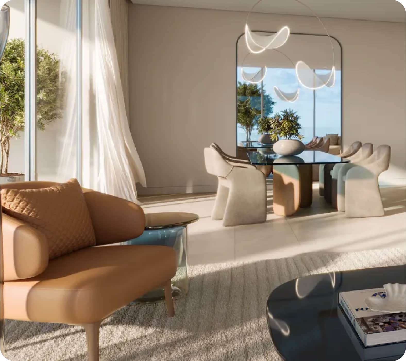 Ocean view from a luxurious rooftop bar and pool
