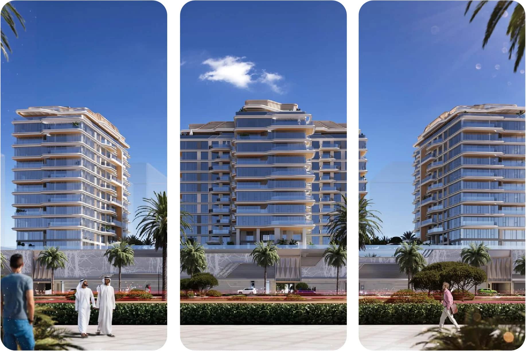 Modern luxury residential building with unique design