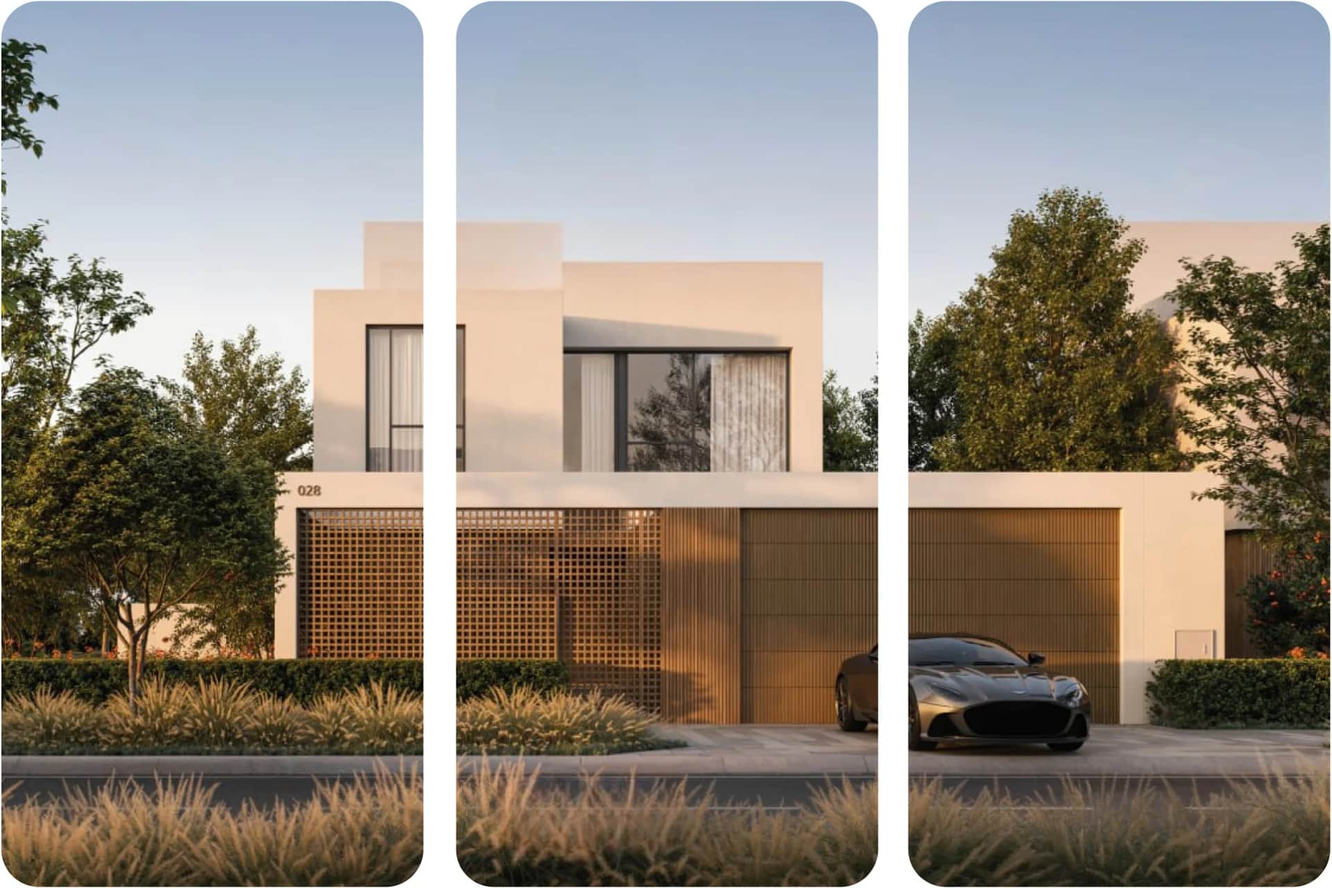 Outdoor living area with people enjoying the view and conversation