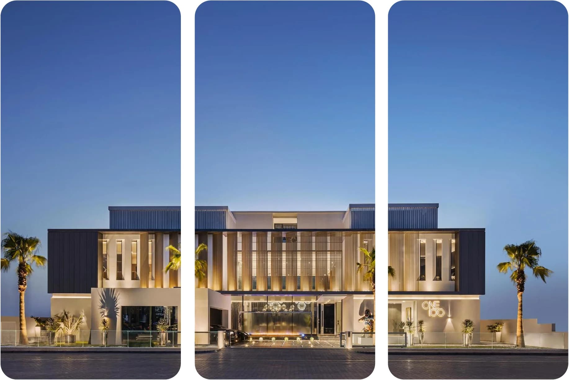 Three beachfront views of Casa del Sole Dubai