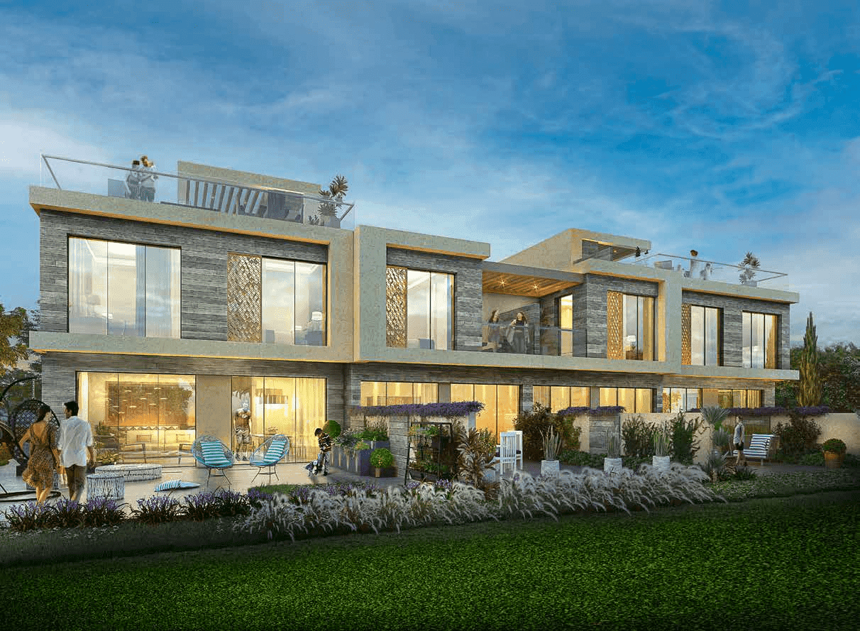 Elegant villa with outdoor seating and expansive windows