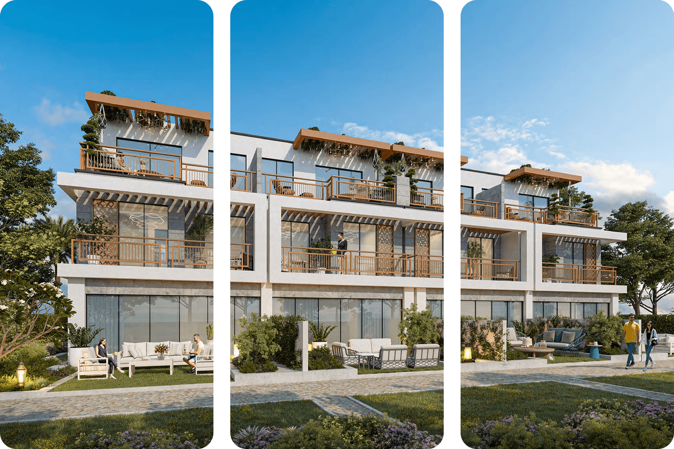 Luxurious modern townhouses with spacious terraces